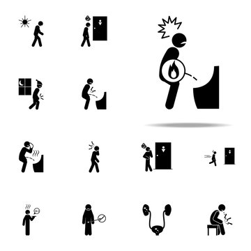 fire, pain, pee icon. Pain People icons universal set for web and mobile