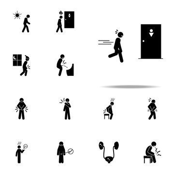 holding, pee, prostatitis icon. Pain People icons universal set for web and mobile