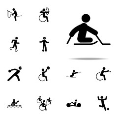 disabled sport ice sledge hockey icon. paralympic icons universal set for web and mobile