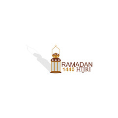 Ramadan logo with lantern Islamic vector design