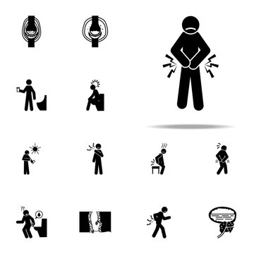 prostatitis, pain icon. Pain People icons universal set for web and mobile