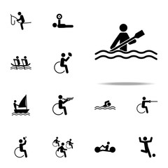 disabled sport canoe icon. paralympic icons universal set for web and mobile