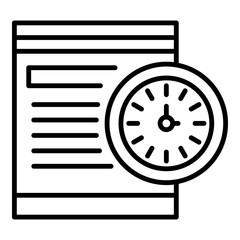 Time paper payment icon. Outline time paper payment vector icon for web design isolated on white background
