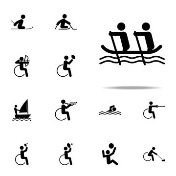 disabled sport rowing icon. paralympic icons universal set for web and mobile