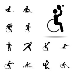 disabled sport tennis icon. paralympic icons universal set for web and mobile