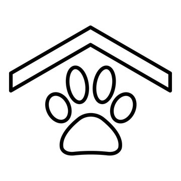 Pet roof house icon. Outline pet roof house vector icon for web design isolated on white background