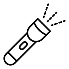 Bike flashlight icon. Outline bike flashlight vector icon for web design isolated on white background