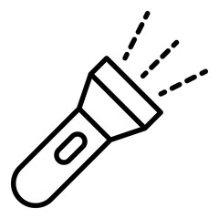 Police flashlight icon. Outline police flashlight vector icon for web design isolated on white background