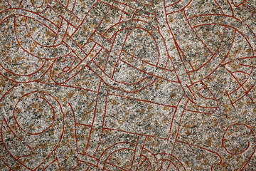 Close up of ornaments from an ancient runestone