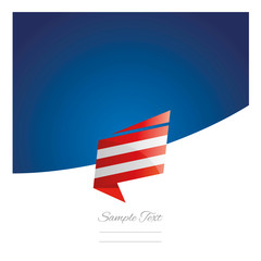 Abstract USA flag ribbon blue background
