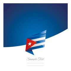 New abstract Cuba flag origami blue background vector