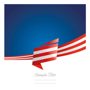 Abstract USA flag ribbon blue background