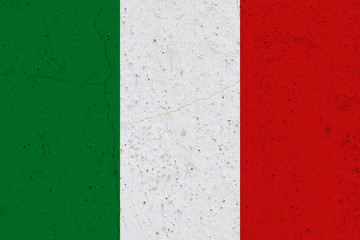 Italy flag on concrete wall