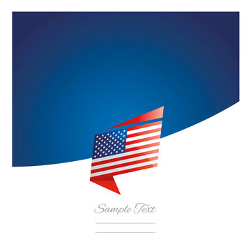 New abstract USA flag origami blue background vector