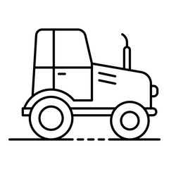 Farm tractor icon. Outline farm tractor vector icon for web design isolated on white background