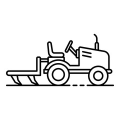 Small tractor plow icon. Outline small tractor plow vector icon for web design isolated on white background