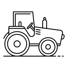 Field tractor icon. Outline field tractor vector icon for web design isolated on white background