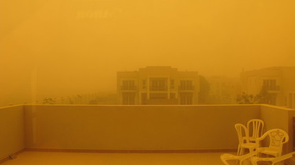 sandstorm dust yellow sky haze abu dhabi