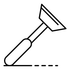 Hand spud icon. Outline hand spud vector icon for web design isolated on white background