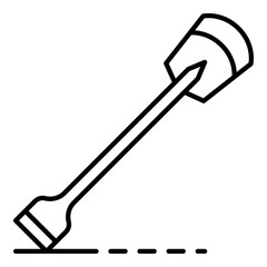 Garden shovel icon. Outline garden shovel vector icon for web design isolated on white background