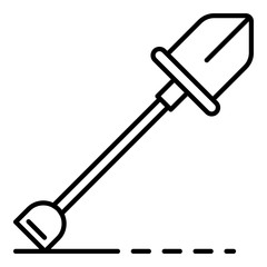 Garden shovel icon. Outline garden shovel vector icon for web design isolated on white background
