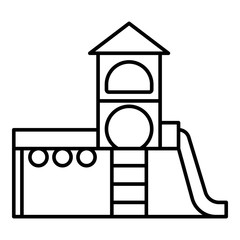 Kid playground complex icon. Outline kid playground complex vector icon for web design isolated on white background
