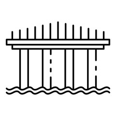 High bridge icon. Outline high bridge vector icon for web design isolated on white background