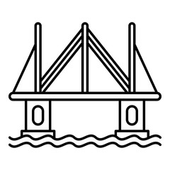 Modern city bridge icon. Outline modern city bridge vector icon for web design isolated on white background