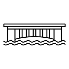 Urban bridge icon. Outline urban bridge vector icon for web design isolated on white background