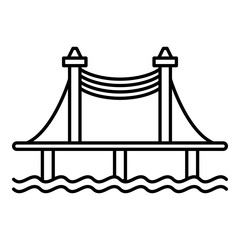 Autobahn bridge icon. Outline autobahn bridge vector icon for web design isolated on white background