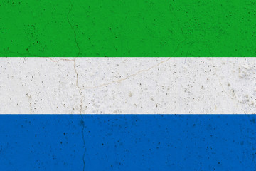 sierra leone flag on concrete wall