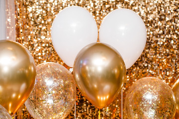 Close up balloons background. Party celebration concept.