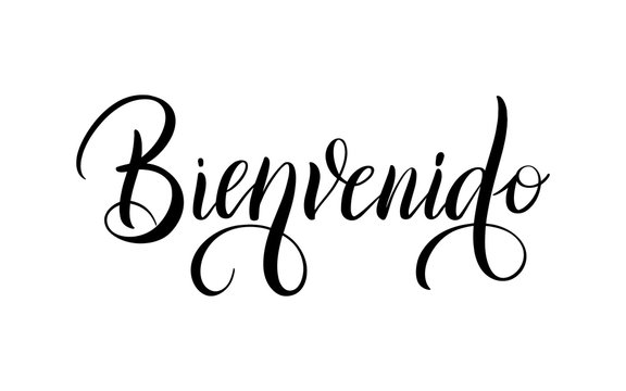 Bienvenido - Welcome Spanish Text - Lettering Vector Royalty Free SVG,  Cliparts, Vectors, and Stock Illustration. Image 27325128.