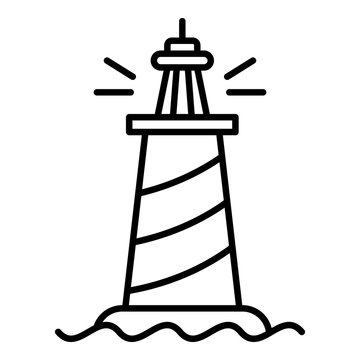 Landmark lighthouse icon. Outline landmark lighthouse vector icon for web design isolated on white background