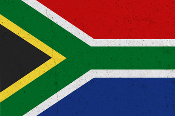 South Africa flag on concrete wall
