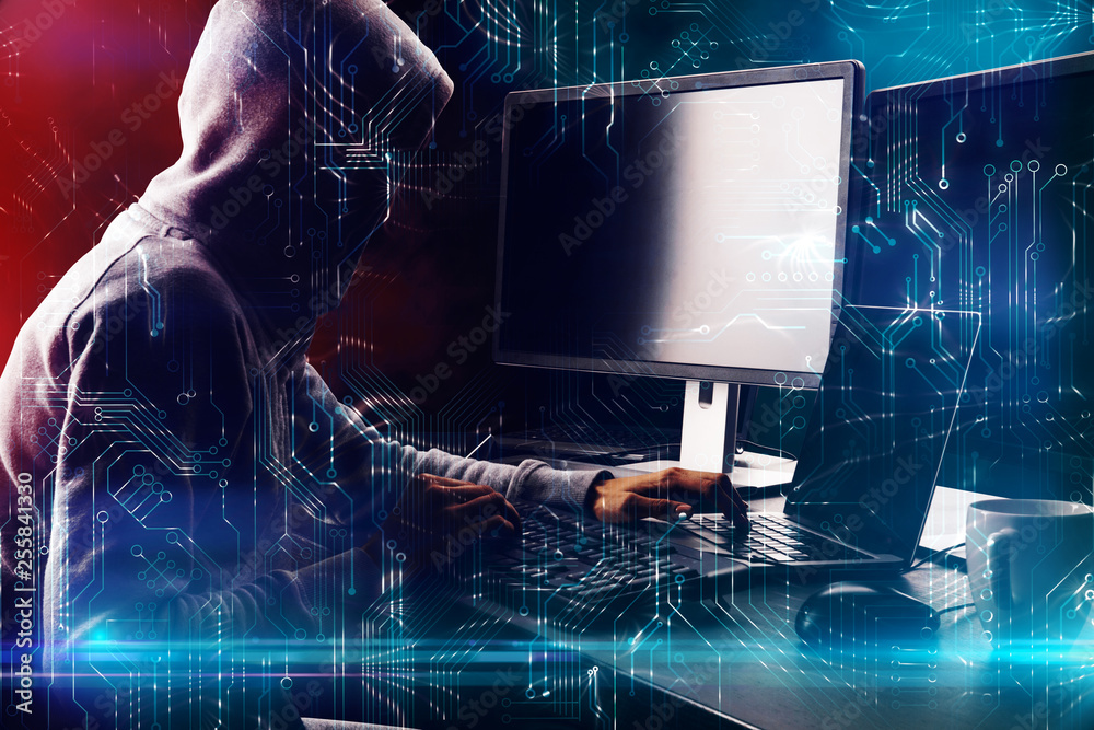Poster Hacker using computer