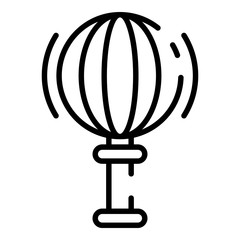 Rattle toy icon. Outline rattle toy vector icon for web design isolated on white background