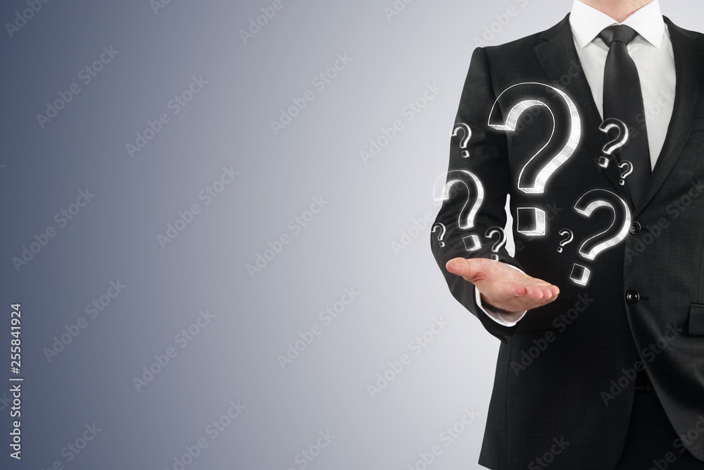 Aufkleber faq and quiz concept