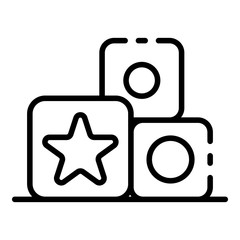 Cube toys icon. Outline cube toys vector icon for web design isolated on white background