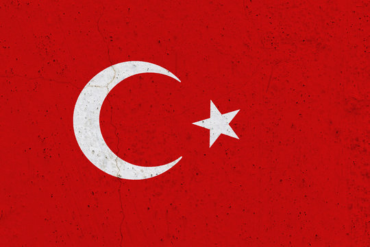 Turkey flag on concrete wall