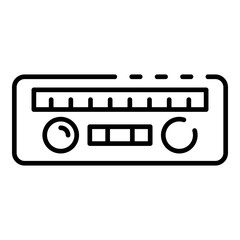 Car radio icon. Outline car radio vector icon for web design isolated on white background