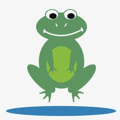 Cute frog cartoon isolated on white background