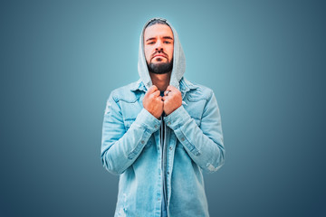 Young man in modern and casual clothes