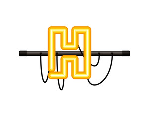 neon light letter isolated icon