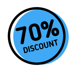 70 percent discount stamp on white