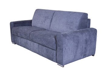 Isolated contemporary blue sofa