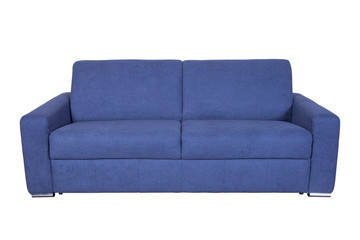 Isolated contemporary blue sofa