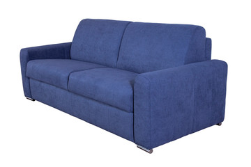 Isolated contemporary blue sofa