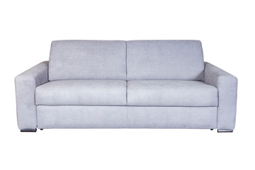 Isolated contemporary grey sofa