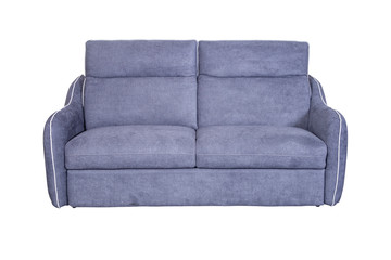 Isolated contemporary blue sofa